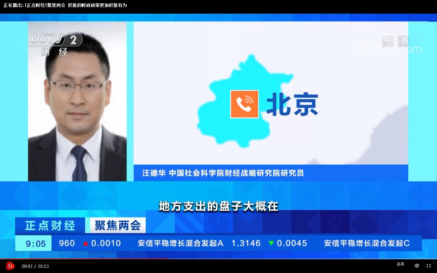 财政审计研究室汪德华研究员就积极财政政策接受央视采访